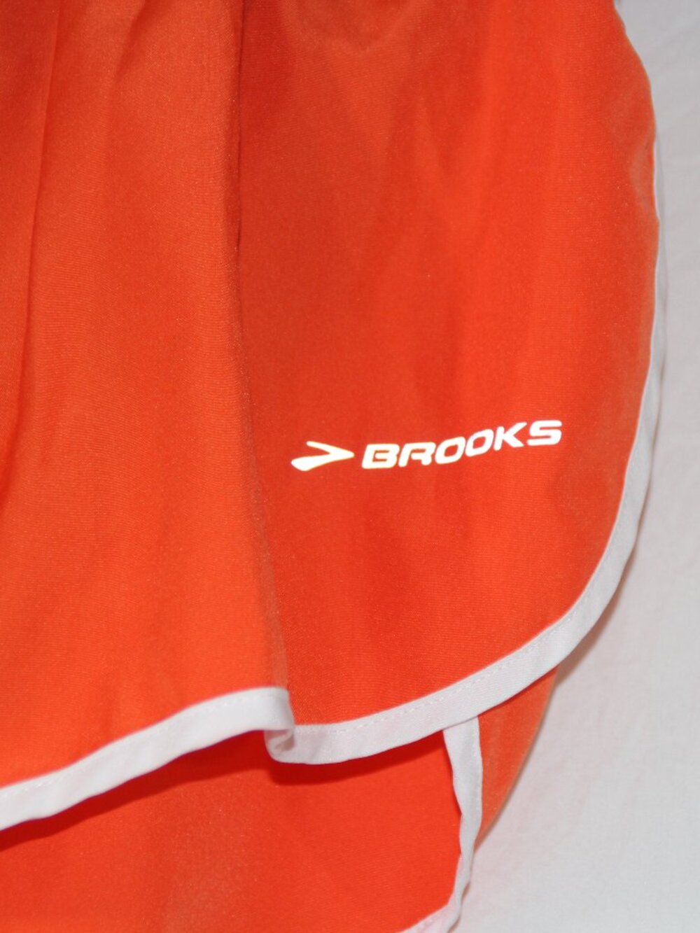 Brooks Women's Running Shorts Orange with Gray Lining Size Sm Adj. Waist - Picture 2 of 6